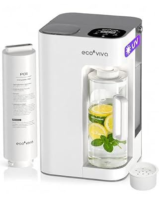 Mate 3 UV Countertop Reverse Osmosis System Water Filter with Remineralization & Autofill Pitcher, 9-Stage RO Water Filtration, 3:1 Pure to Drain, No Installation, Self-Cleaning, Reduce TDS, White