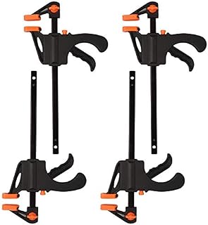 4 Inch Quick Grip Clamps Ratchet Bar Clamp One Handed Bar Clamp, 4 Pack F Wood Clamps Grips Bar Clamp Fixing Tool Quick Release Squeeze Hand Bar Tool, Ideal for Fast and Easy Clamping Applications