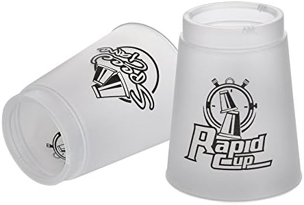 DEWEL Upgrade Quick Stacks Cups 12 Pack Sports Stacking Cups Speed Training Game for Challenge Competition Party Toy with Storage Bag (White)
