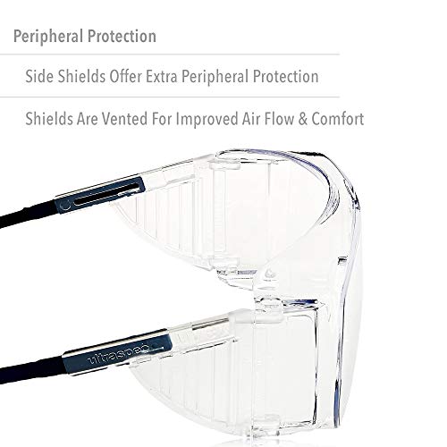 Honeywell Uvex Ultra-Spec 2001 OTG (Over-the Glass) Visitor Specs Safety Glasses with Clear Ultra-Dura Anti-Scratch Lens (S0112) by Honeywell - Image 4