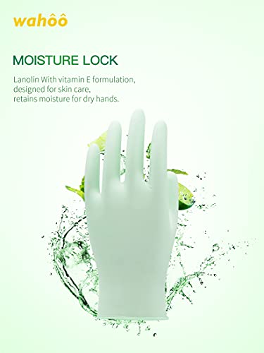 Lanon Wahoo 5 Mil Vitamin-E Coated Latex Disposable Gloves, Food-Contact Grade, Textured Fingertips, Green, Medium #TOP2