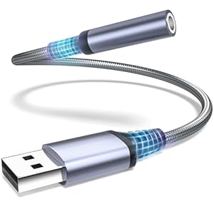 Adaptador de audio USB a conector de 0.138 in, cable auxiliar USB a audio tarjeta de sonido estéreo externa, USB a 0.138 in TRRS hembra auriculares para PS4/PS5/auriculares/Mac/Linux/PC