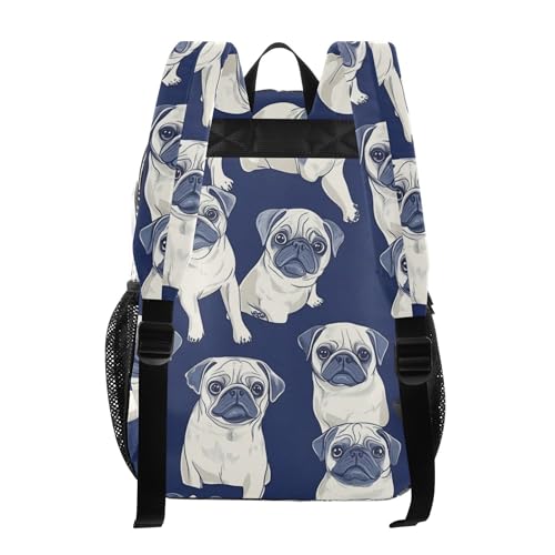 Puppy White Pugs Clear Backpack PVC Transparent Backpack Lightweight Book Bags Capacity Clear Bag for Boys Girls3