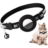 Katzenhalsband mit Abbrechbarer Sicherheitsschnalle und Glöckchen, Katzenhalsband Sicherheitsverschluss, Verstellbar Halsband Katze Kitten, Schwarz