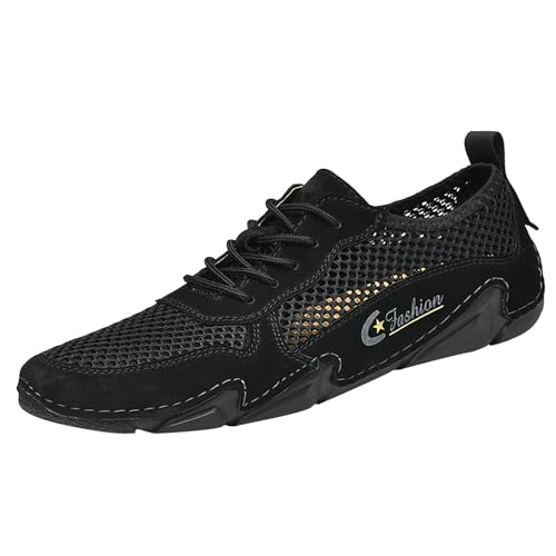 Zapatos para caminar al aire libre para hombre, zapatos de conducción informales, transpirables, calados, para correr, con correa ajustable, tenis de ciclismo de carretera con suela antideslizante con