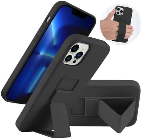 TIJAS Apple iPhone 13 Pro Phone Case Kickstand with Foldable Stand for Magnetic Car Mount Cover for Apple iPhone 13 Pro (Black)