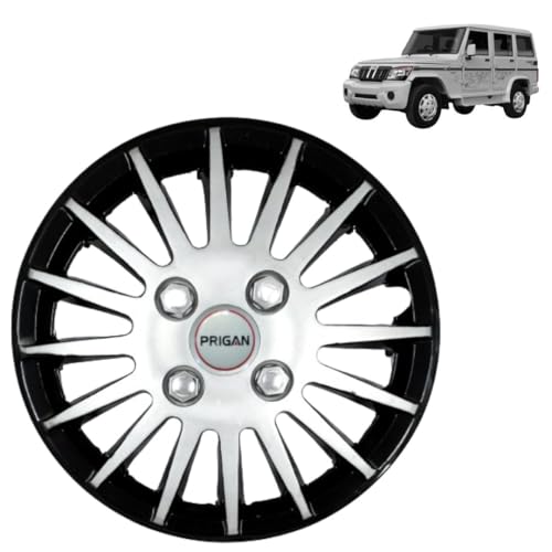 Image of Prigan Bolero,(SLX, SLE Only) Black Silver Wheel Cover 15 inch for Bolero (Set of 4 Pcs) (Press Fitting) Model- Camry DC 15