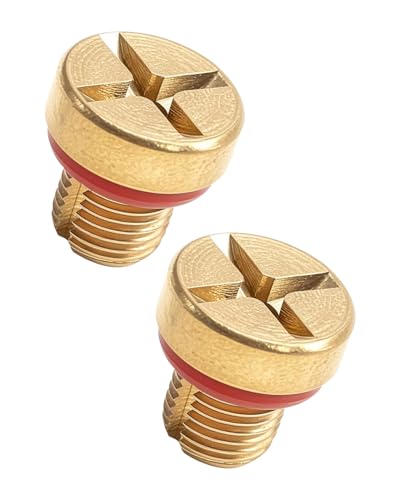 Radiator Coolant Hose Bleed Screw Brass Fit for Land Rover LR4 Range Rover Sport 2010-2016 Replace LR031393 LR017802, 2Pcs