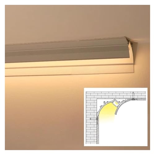Profile alu pour ruban LED avec diffuseur pour crique de plafond