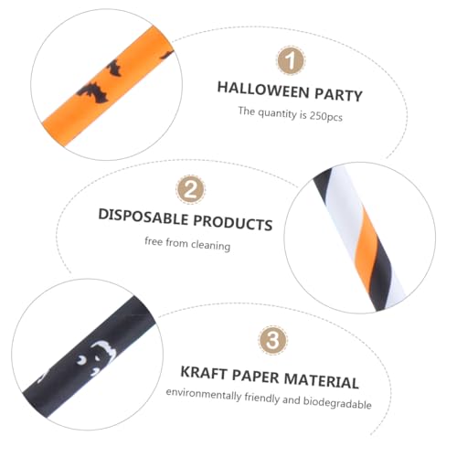 Set de 250 pitillos de papel para fiesta Halloween miniatura 5