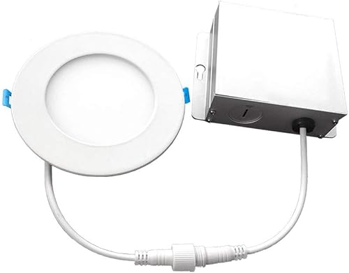 Euri Lighting DLC6S-2040e - Lámpara descendente circular ultrafina regulable de 6 pulgadas, 12 W (100 W igual), 900 lm, 4000 K (blanco brillante),