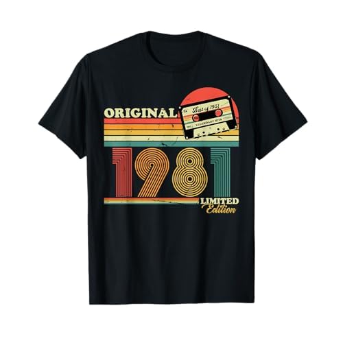 1981 Vintage Cumpleaños Retro Edición Limitada Hombres Mujer Regalo Camiseta