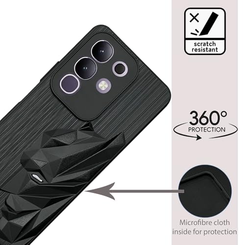 NIUKIN Silicone Case for Vivo T4x 5G / iQOO Z10x 5G Black - Image 3