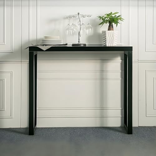 Mesa de entrada estrecha de 80 cm para pasillos pequeños: consola de pino negro mid-century