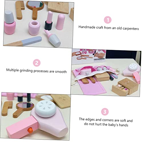 Abaodam 1 Conjunto Bolsa de maquiagem de simulação adereço de brinquedo brinquedos de madeira Bolsa