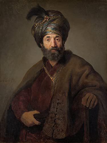 Affiche Toile Homme en costume oriental Rembrandt pour un salon au style classique chic