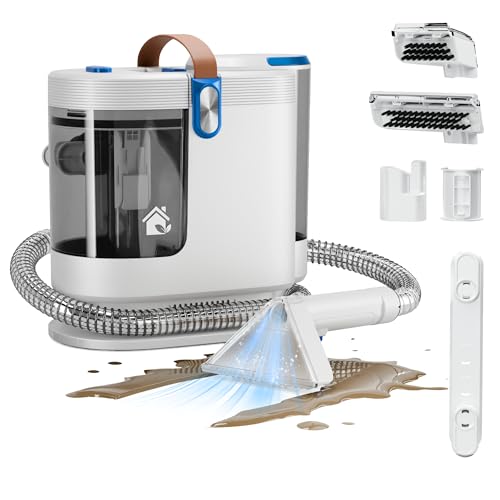 WURESE Portable Carpet Cleaner Machine, Carpet Shampooer, 15Kpa Upholstery Cleaner with 3 Tools, 54oz Large Water Tank, 16.4ft Power Cord, Spot and Stain Deep Cleaner for Rug, Couches, Car, Cyan