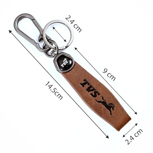 Image of Premium Keychain Compatible with TVS Bike Keys | Heavy Duty Metal Key Ring Holder | Stylish Durable Leather Key Holder | Bike Keychain For men