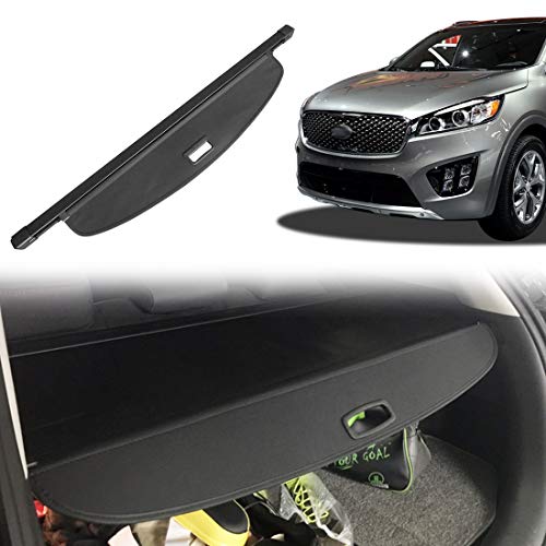 OREALTOOL Étagère Arrière Rétractable De Coffre pour Kia Sorento 2016 2017 2018 Noir Housse Colis Cargo Coque Cache-Bagages Couverture De Cargaison De Coffre Cover