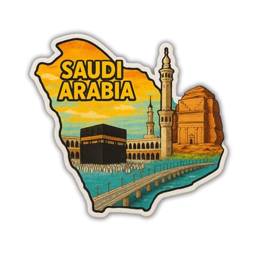 Image of Zesta Wooden Fridge Magnets Set | Refrigerator Decor Magnets for Kitchen | India Souvenir Fridge Magnet Collection | Wooden Magnet for Fridge Door Decoration (Saudi Arabia)
