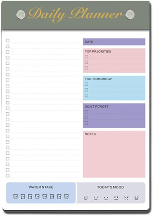 CpyAngDaily Planner Notepads, Task Checklist Planner, Time Management Planner, to Do Lists, Top Prjorities, for Tomorrow, Do Not Forget,Notes, Water Take, Today's Mood,80 Sheets (Green,A5)