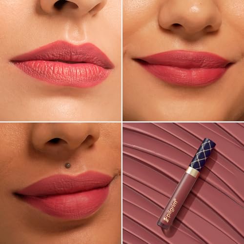 Image of Pilgrim Oh So Creme! Premium Matte Liquid Lipstick | Most Lightweight & Transfer-proof Lipstick | Highly Pigmented & Long-Lasting | 3.5ml (Rose Allure-02)