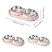 IEUDNS Cat Food Bowls Food Water Feeder Convenient Easy to Clean Anti Spilling Feeding Station Stainless Steel Double Bowls, Pink
