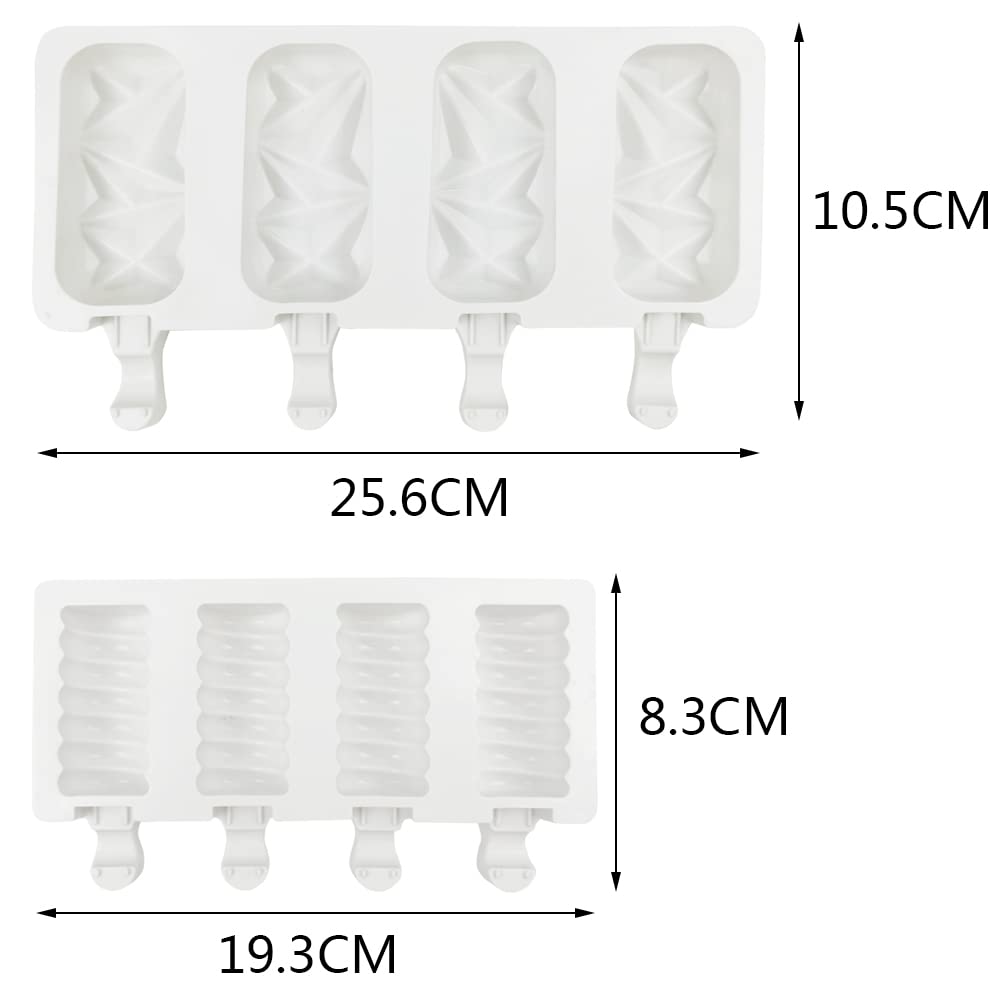 Moules à Glace Popsicle En Silicone - Lot De 2 + 200 Bâtons Bois - Sans BPA, Réutilisables, Va Au Congélateur Et Lave-vaisselle