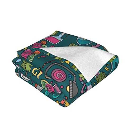 Couverture flanelle science pour chambre et camping doux