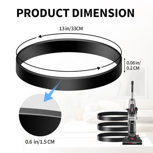Image of Replacement Belts Part E0205 for Eureka PowerSpeed Upright Vacuum,Fits NEU180 NEU181 NEU181A NEU182 NEU182A NEU182B NEU186 NEU188 NEU188A NEU188B NEU190 NEU192 NEU192A NEU202 NEU203 NEU280 (Pack of 3)