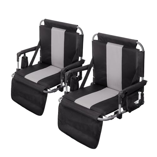 GREEN PARTY Stadium Seats for Bleachers 2 Pack Portable Outdoor Floor Folding Stadium Chair with...