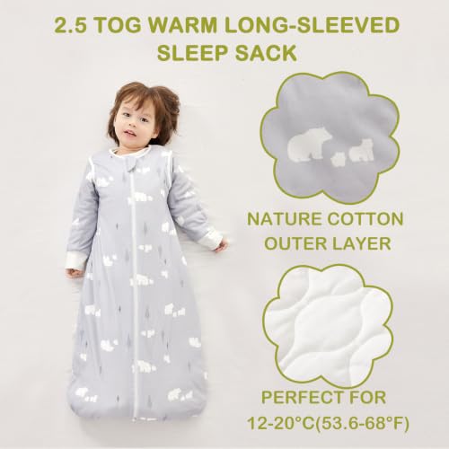 Image of Baby Sleep Sack 2.5 TOG Cotton Bear M