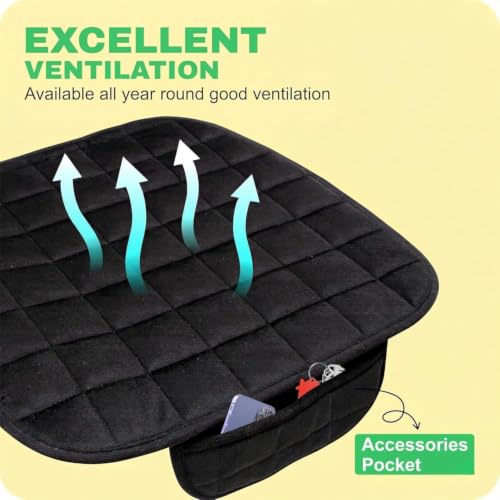 Image of Foam Car Seat Cushion Cover, Convertible Back Seat Extender & Travel Bed, Quilted Padded Seat Protector, Universal Fit for Most Cars, Non-Slip Seat Cushion (3Pcs Black Cover)