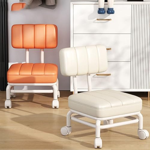 WOOYOO 作業椅子 キャスター付き ロースツール