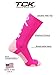 TCK Baseline Awareness Athletic Crew Socks (Neon Pink/Pale Pink, Medium) - Neon Pink/Pale Pink,Medium