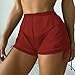 ZERAOKE Women's Sexy High Waist Light Beach Clear Mesh Swim Shorts Fashion Quick-Dry Bikini Shorts-Orange-XL