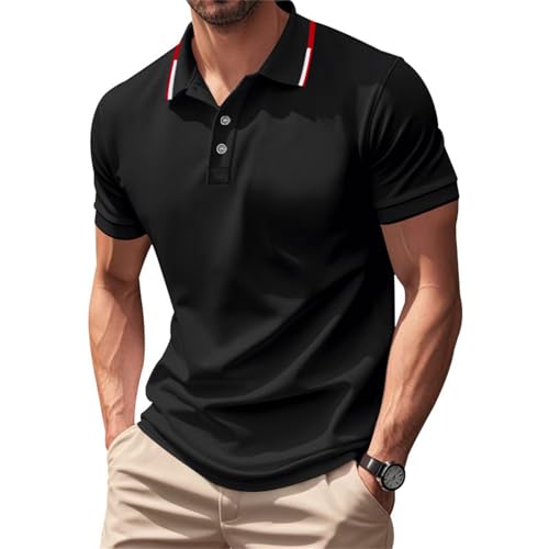 Polos para Hombre, Jersey Verano Deporte Slim Fit Trabajo Fincut Originales Manga Corta Camisa Transpirable Ropa Algodon Transpirables Polos Antisudor Camisetas Marca Hombre L