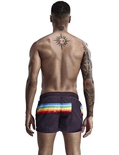 SEOBEAN Mens Rainbow Beach Surf Shorts4