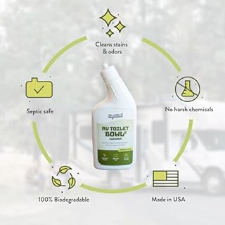 Liquified RV Toilet Bowl Cleaner - Natural RV Toilet Treatment Formula, Septic Tank Safe, No Harsh Chemicals, Citrus Scent, Safely Cleans Stains and Supports Black Tank Health, Made in the USA