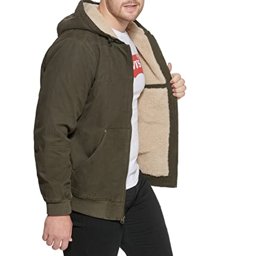 Image of Levi's Men's Workwear Cotton Canvas Hooded Bomber Jacket