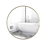 ★ Runder Badezimmerspiegel: Hochauflösender Glassilberspiegel, Dicke 3,5 mm. Glatte und flache Oberfläche, klare Bildgebung, keine Verformung, Oxidationsbeständigkeit, Korrosionsbeständigkeit, explosionsgeschützter Silberspiegel. (Badezimmerspiegel mit Regal, Handtuchhalter kann zur Aufbewahrung zusammengeklappt werden, um Platz zu sparen)