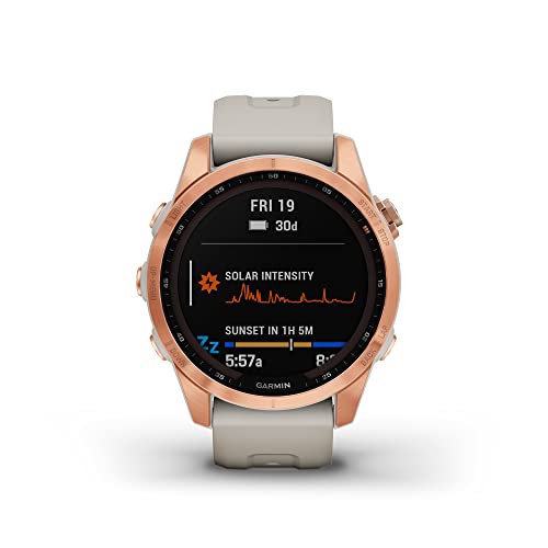 Garmin Fenix 7S , Smaller Sized Adventure Smartwatch, With Solar Charging Capabilities, Rugged Outdoor Watch With Gps, Touchscreen, Health And Wellness Features, Rose Gold With Light Sand Band #TOP1