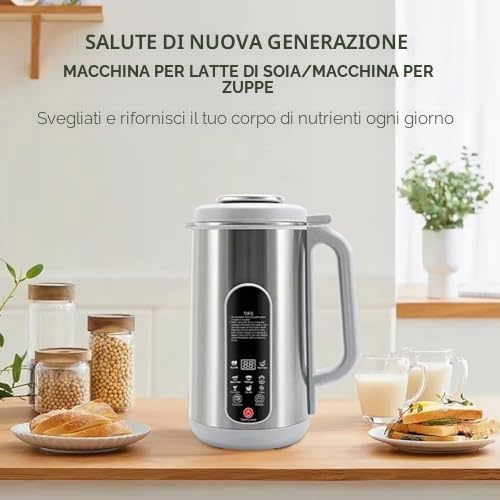 Produttore di Latte di Noci - Produttore di Latte di Soia da 1,2L con 20 Lame, Timer 24 Ore e Funzione di Auto-Pulizia per Latte di Avena e Soia Fatto in Casa