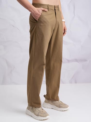 Image of Highlander Men's Ankle-Length Straight Fit Trousers | Modern Style & Comfort | Perfect for Casual & Formal Wear | Trouser for Men | Men Trousers | Trousers for Man | Pants for Man