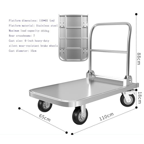 Carro de plataforma de acero inoxidable plegable industrial miniatura 2