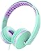 Kids Headphones for Girls, Jelly Comb Girls Lighhtweight Foldable Stereo Bass Kids Headphones with Microphone, Volume Control for Cell Phone, Tablet, Laptop, MP3/4(Green & Purple)- For Aged 6 or Above