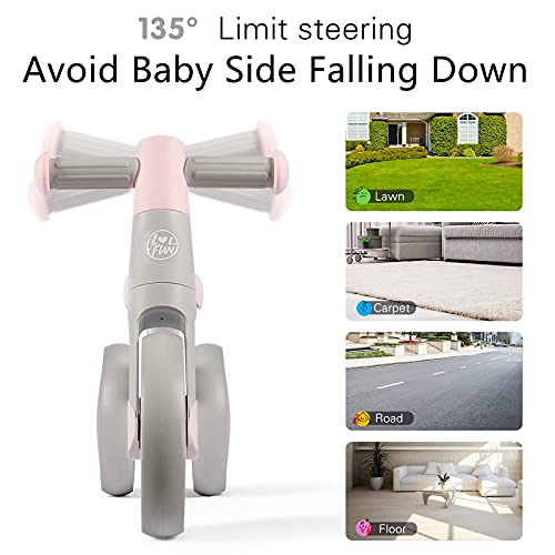 LOL-FUN Baby Balance Bike 1 Year Old, Toys for One Year Old Girls and Baby Boys, Baby First Birthday Gifts for 12-18 Month Baby Toy Grey - Thumbnail 5
