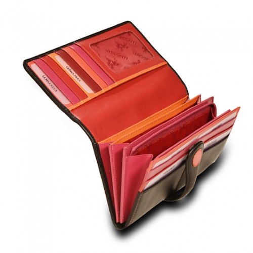 Visconti P2 Neptune Soft Womans' Leather Wallet/Purse With Polka Dots (Very Berry) #TOP3