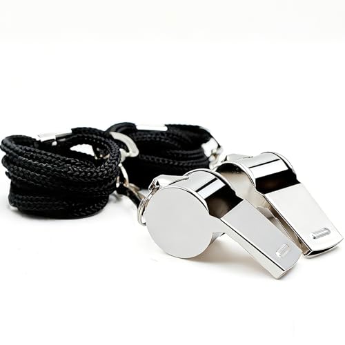 OLPDDZ Whistle,2 Pack Stainless Steel Sports Whistle with Lanyard for Coaches, Referees, Officials, Teachers and Lifeguards