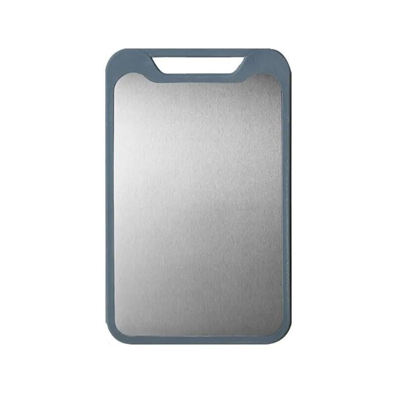 Tagliere Acciaio Inox Tagliere 1pc Due Lati In Acciaio Inossidabile E Plastica Multifunzionale A Doppio Scopo Tagliare Verdure Di Carne(Blue,L)